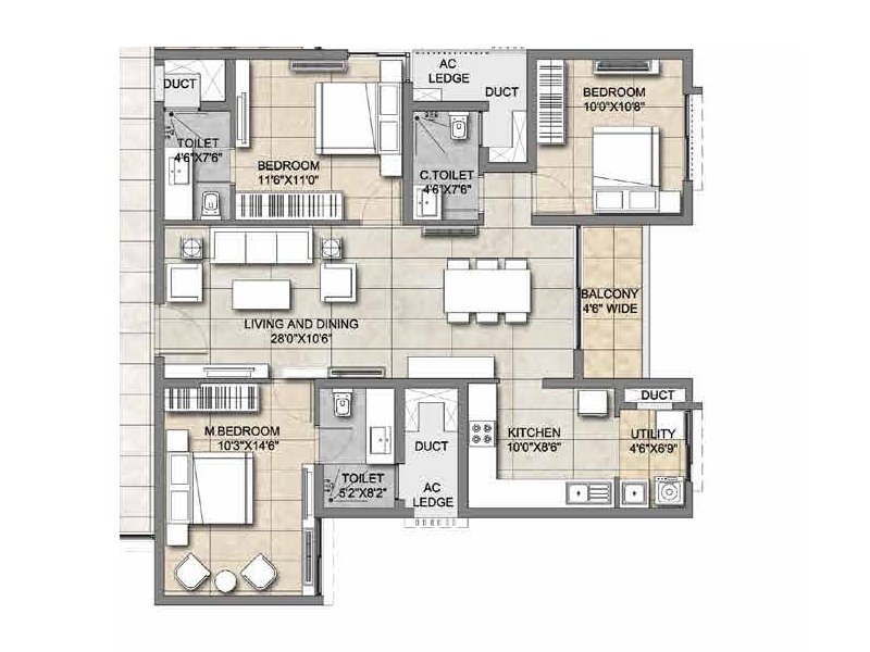 3 BHK Regular